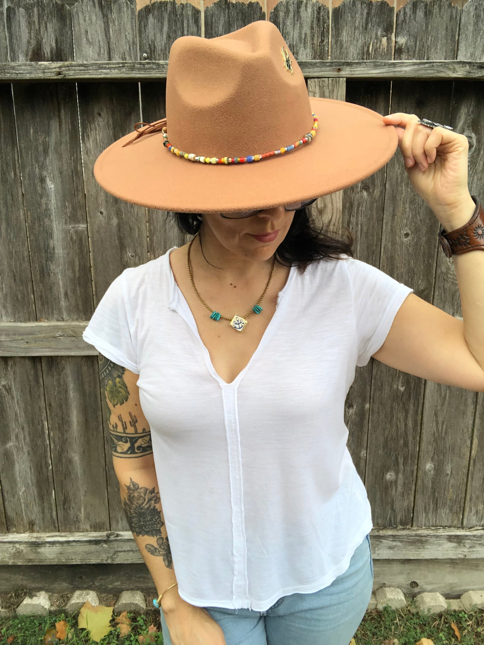 Rainbow Beaded Hatband-4