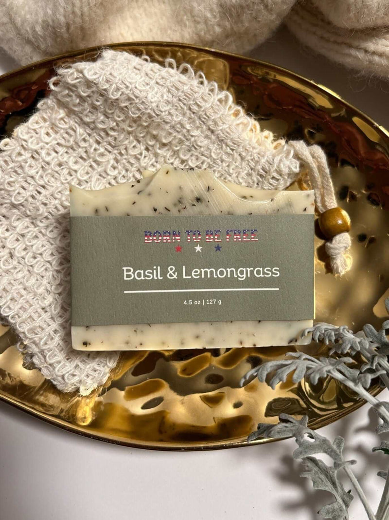 Basil & Lemongrass Tallow Soap Bar-zoom-