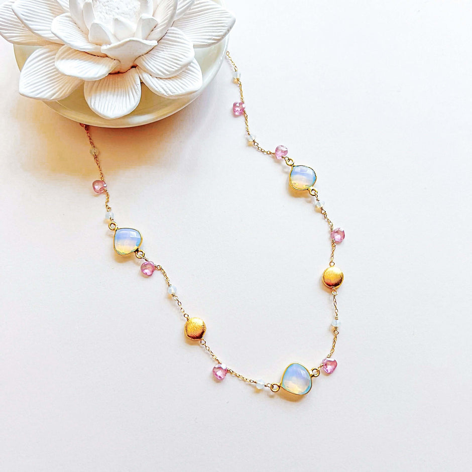 Opalite Gold Bezel Chain - Aware House - PARKEN JEWELRY -