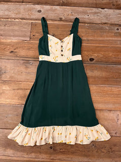 Gemma Dress in Green Poppy - Aware House