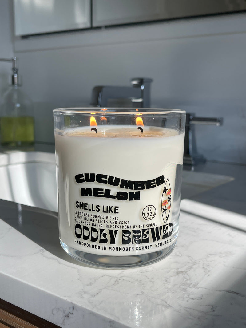 Large Cucumber Melon Soy Candle-zoom-