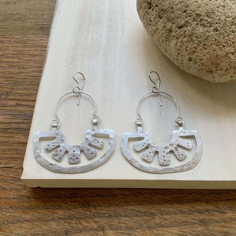 Oaxacan Raw Metal Slice earrings-zoom-