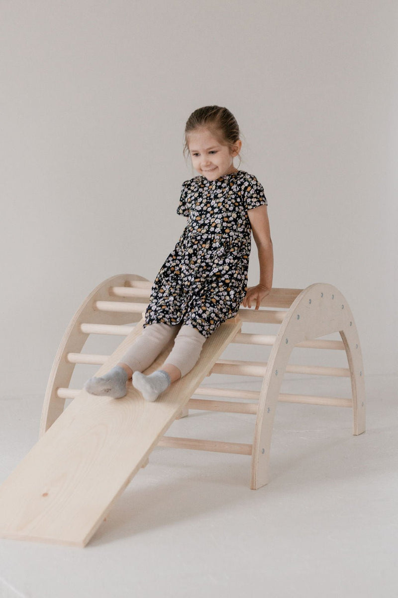 Wooden Arch Climber | Rocker & Tunnel Play Gym-zoom-