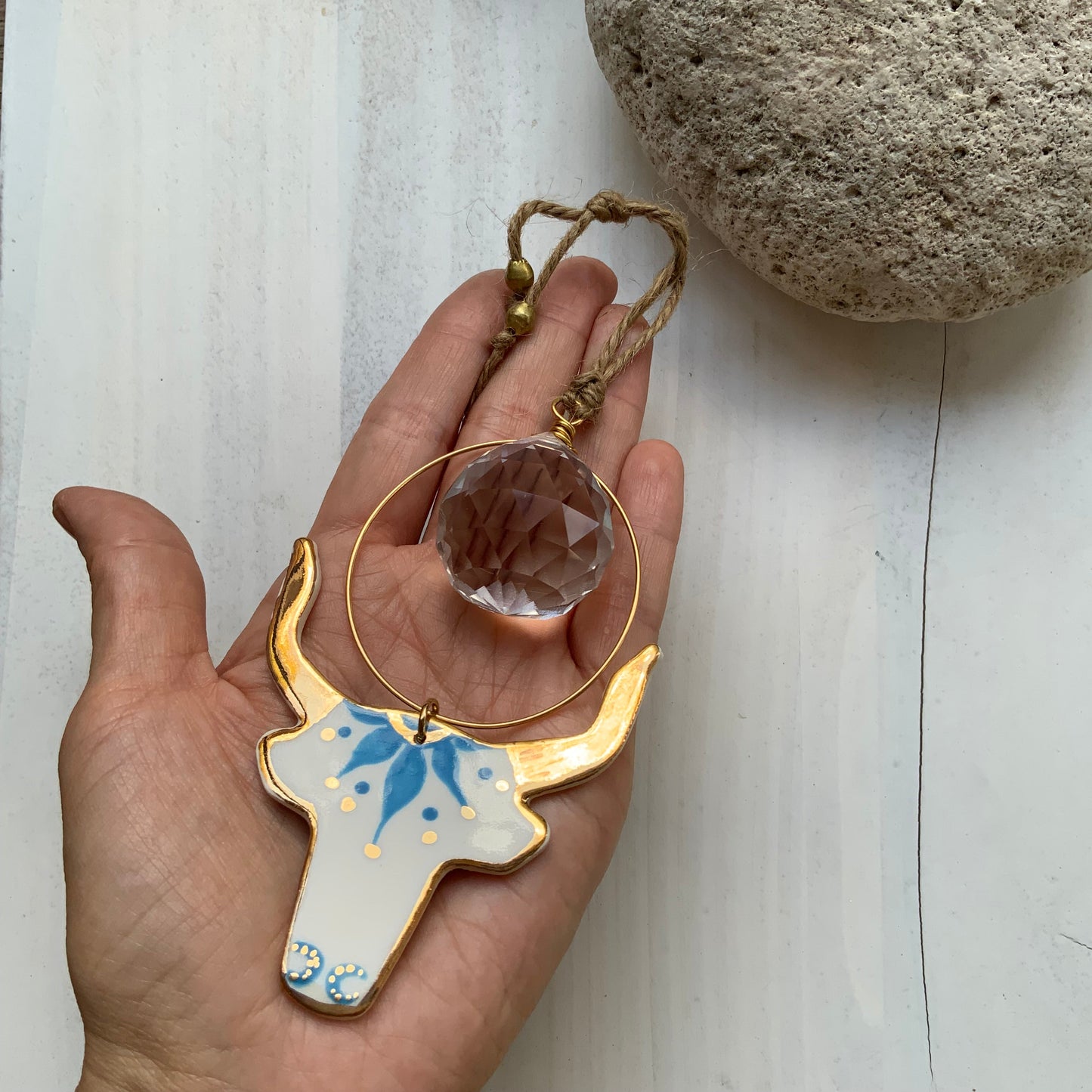 Celestial Longhorn Sun Catcher Ornament