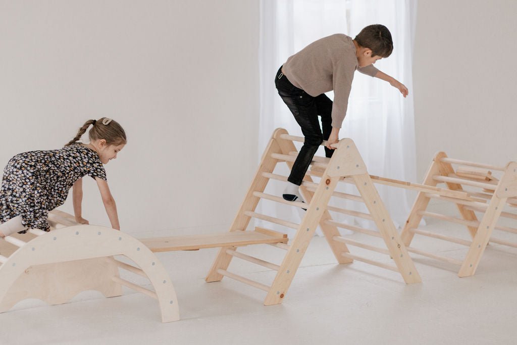Wooden Arch Climber | Rocker & Tunnel Play Gym - Aware House