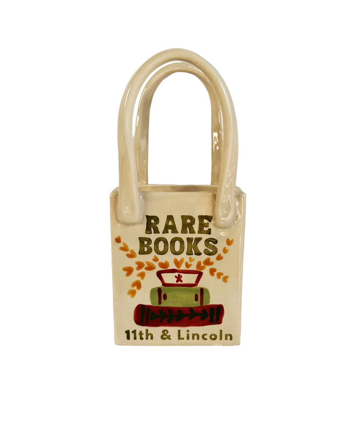 Book Shop Tote Bag Vase | Handpainted Artwork-zoom-6