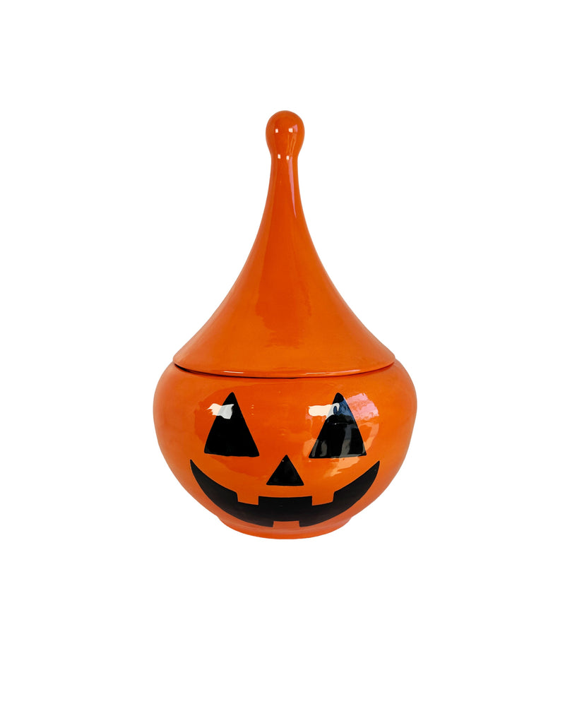 Jack-O'-Lantern Teardrop Jar in Tiki Orange-zoom-