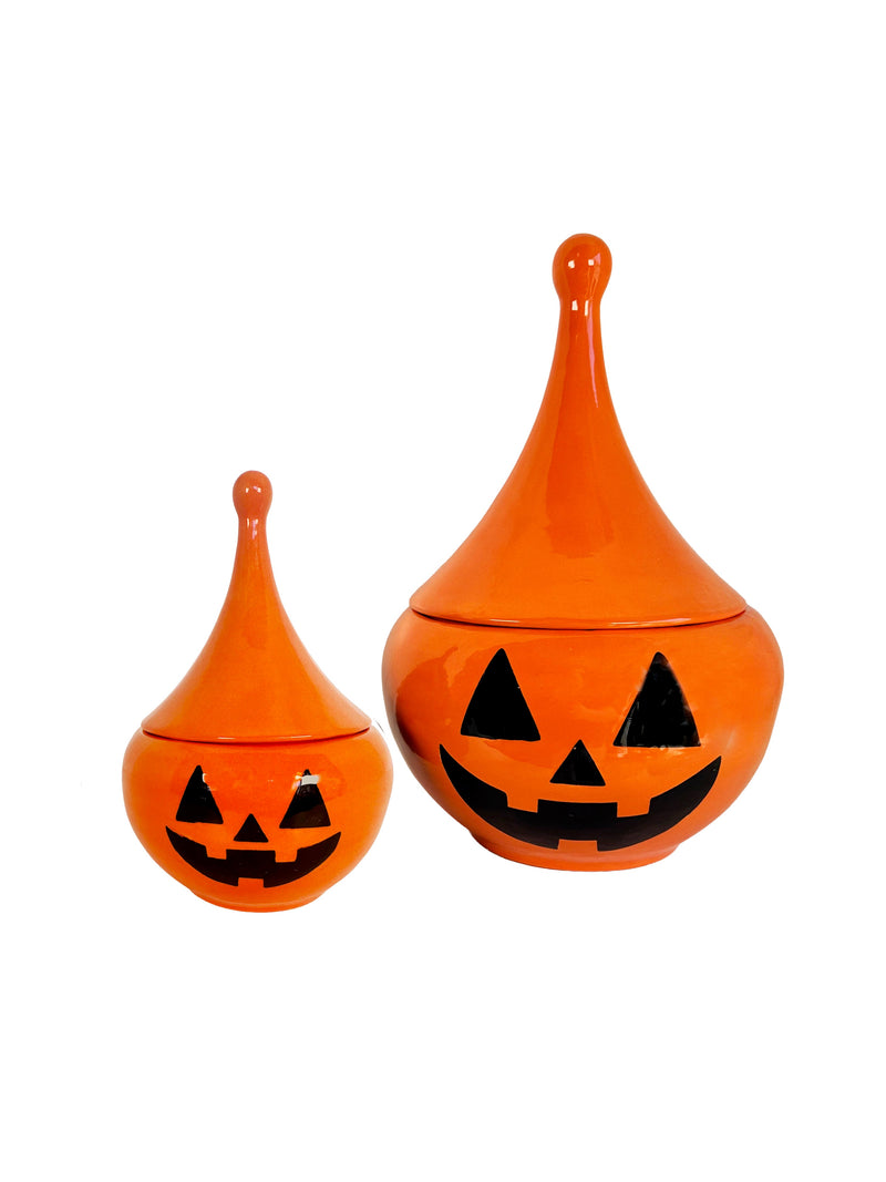 Jack-O'-Lantern Teardrop Jar in Tiki Orange-zoom-