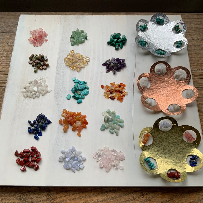 Hammered Metal Gemstone Ring Dish-zoom-