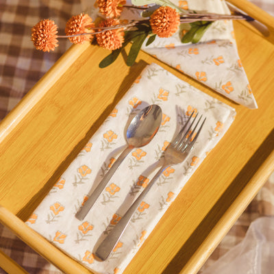 Peach Garden Table Napkins (Set of 4)