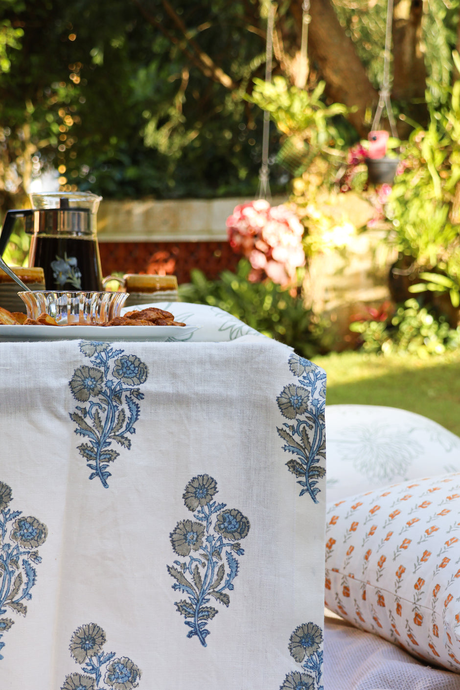 Firozi Hand-Printed Linen Table Runner