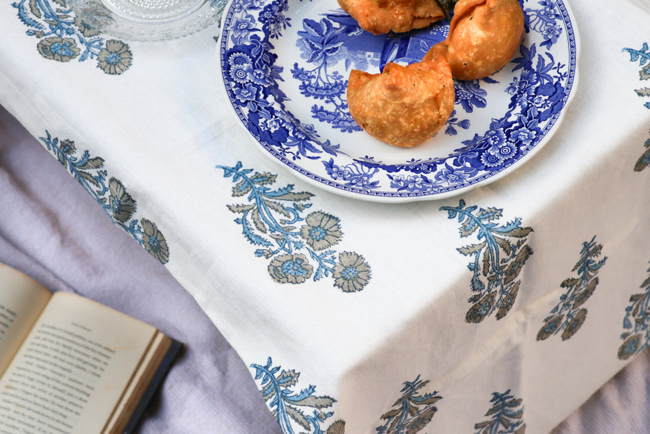 Firozi Hand-Printed Linen Table Runner
