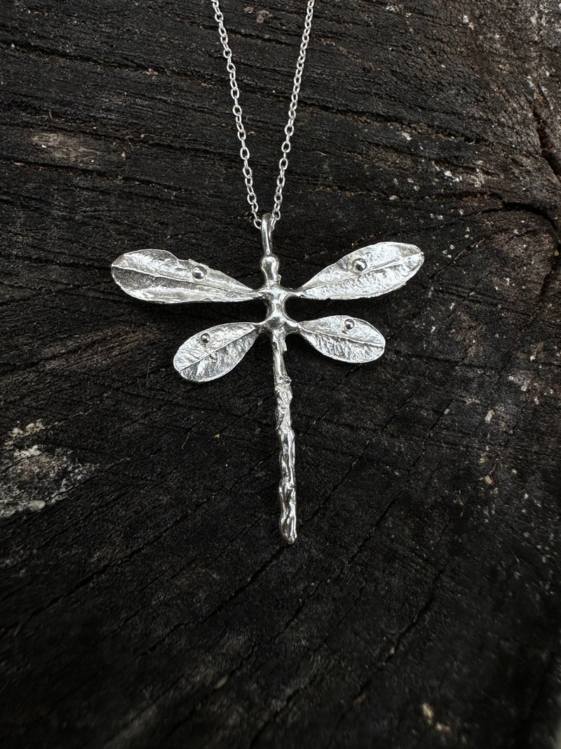 Dragonfly Necklace | Recycled Sterling Silver-zoom-