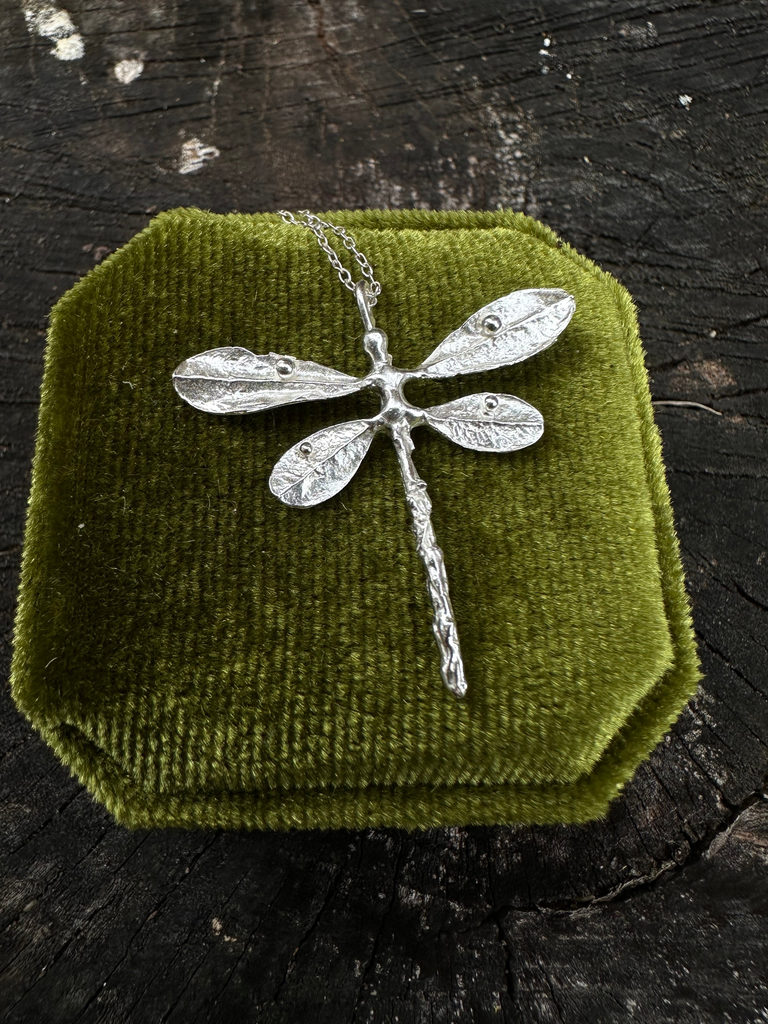 Dragonfly Necklace | Recycled Sterling Silver