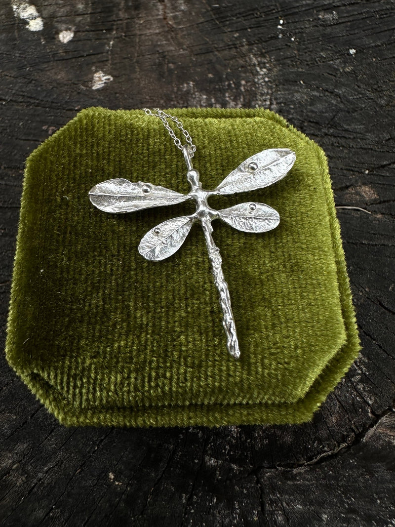 Dragonfly Necklace | Recycled Sterling Silver-zoom-