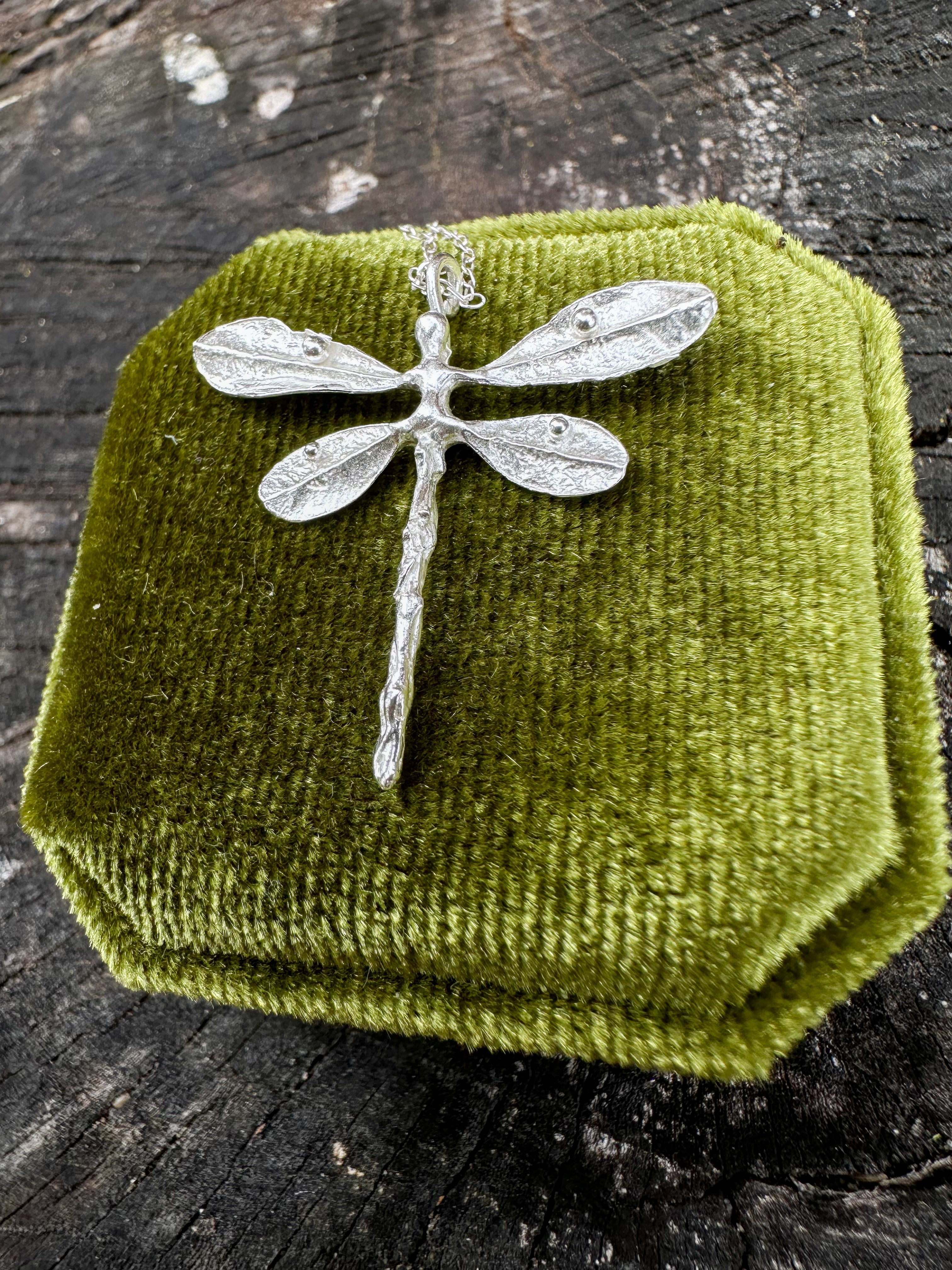 Dragonfly Necklace | Recycled Sterling Silver