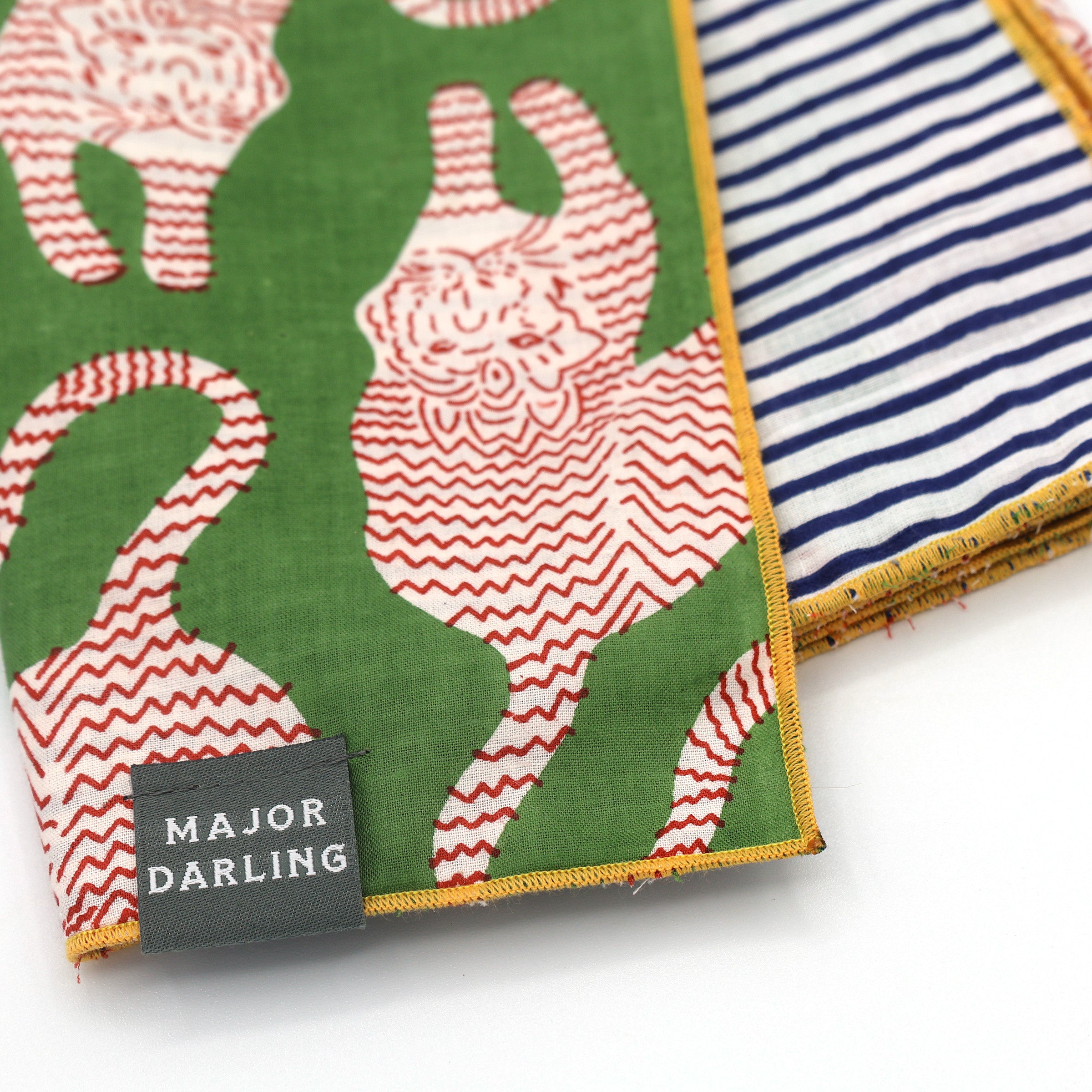 Reversible Dog Bandana | Green Tigers & Stripes