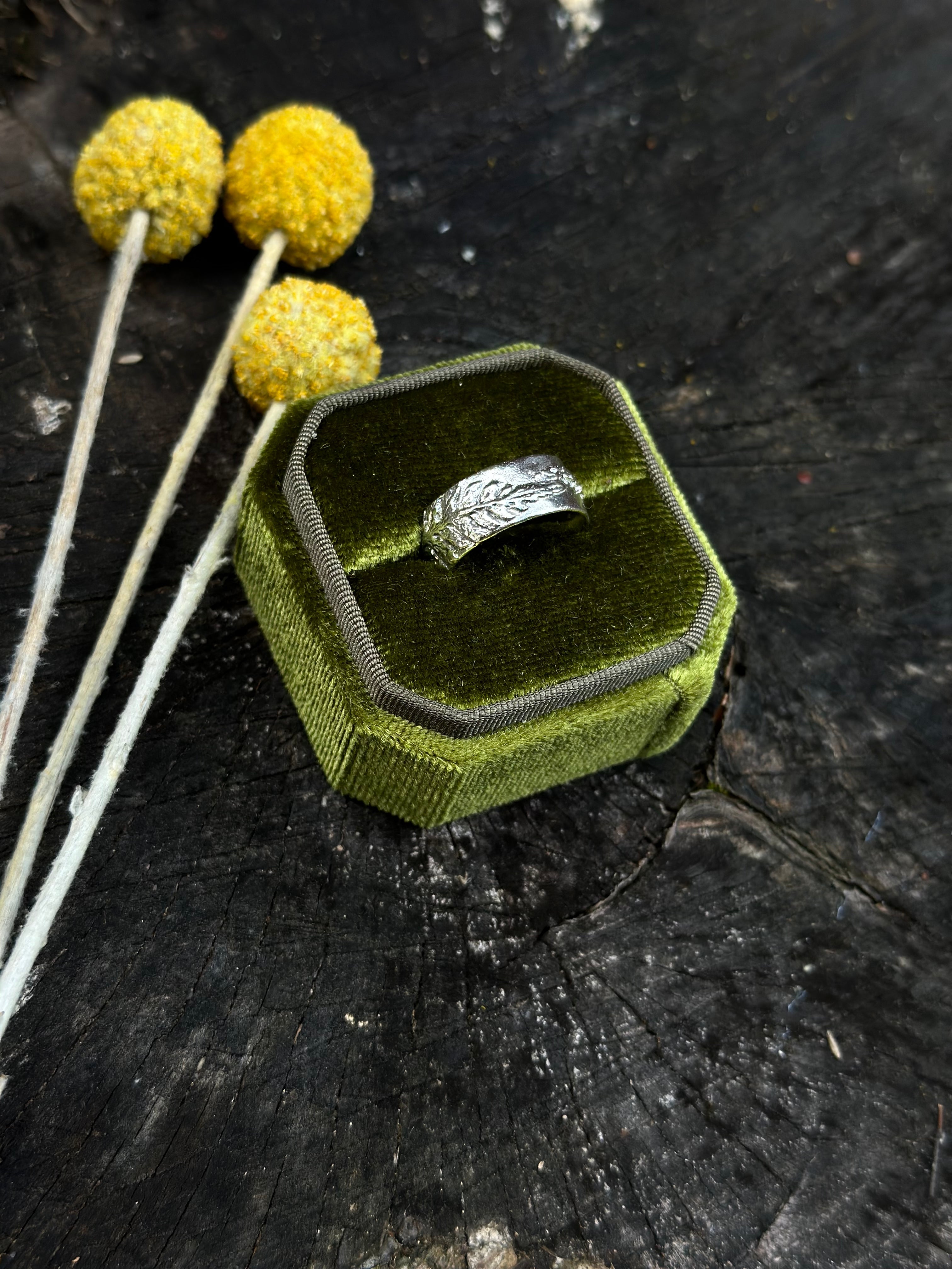 Fern Ring Band | Recycled Sterling Silver-zoom-8