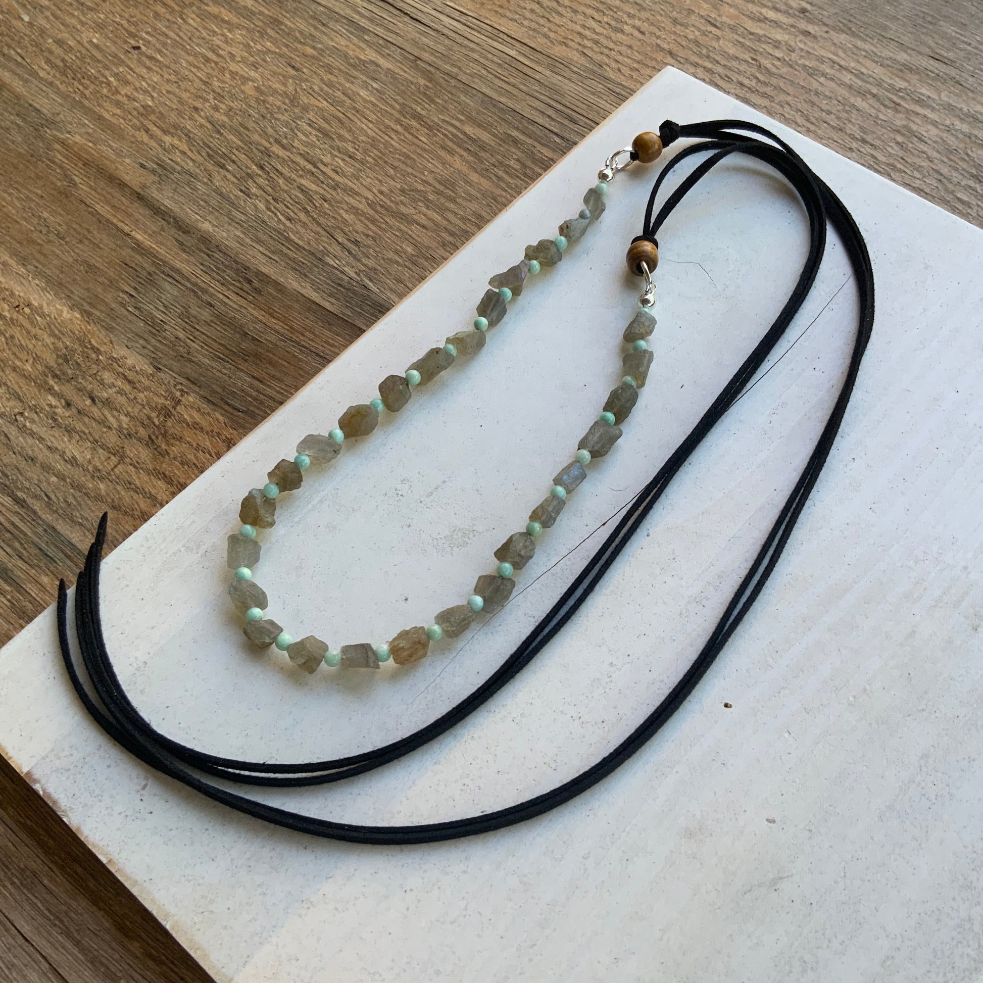 Crystal Labradorite & Amazonite Hatband-6