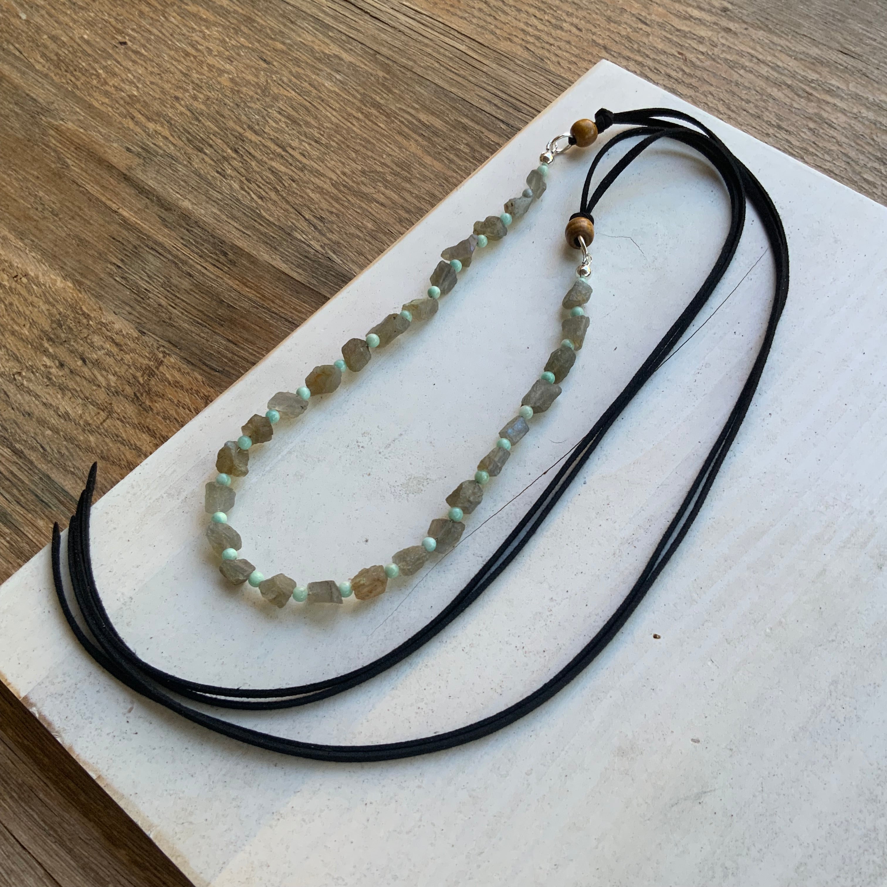 Crystal Labradorite & Amazonite Hatband-zoom-6
