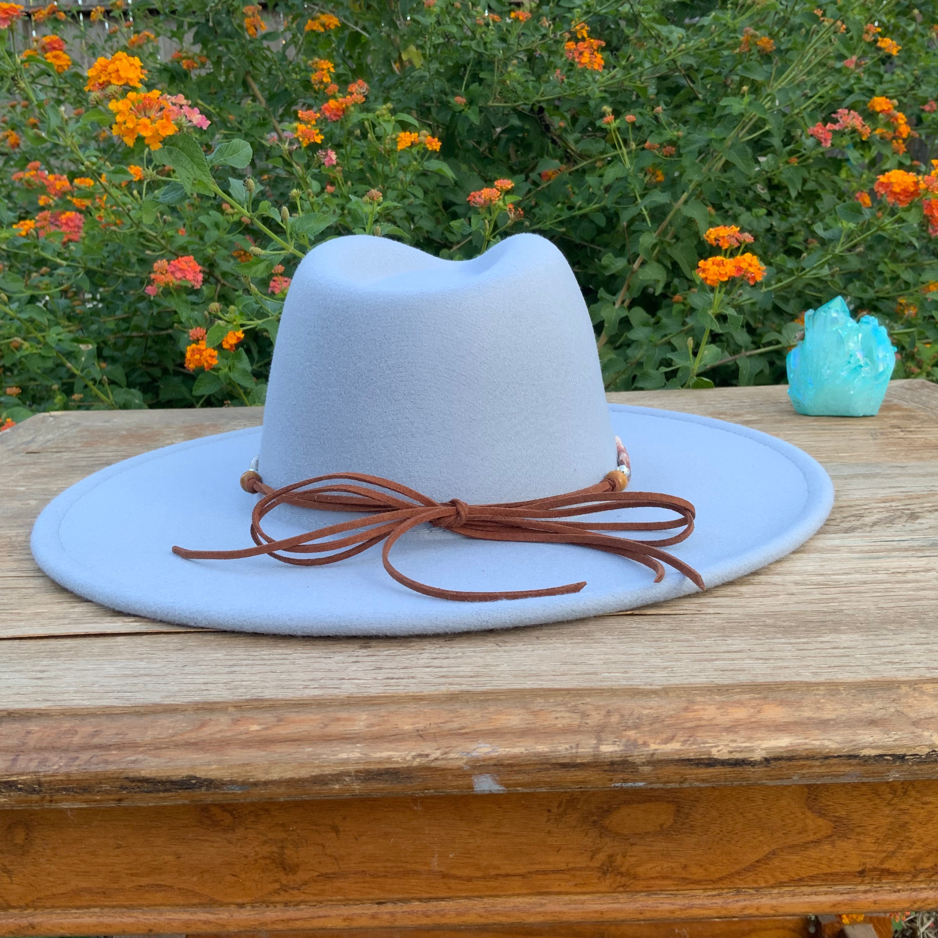 Crazy Lace Agate Hatband, Gemstone Hat Band-zoom-4