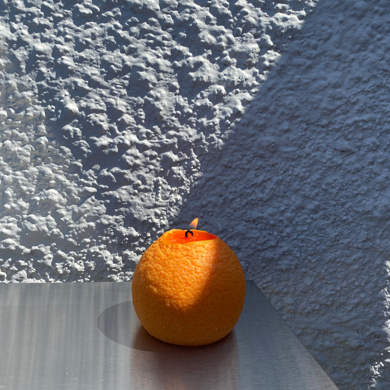 Large Orange Candle-zoom-