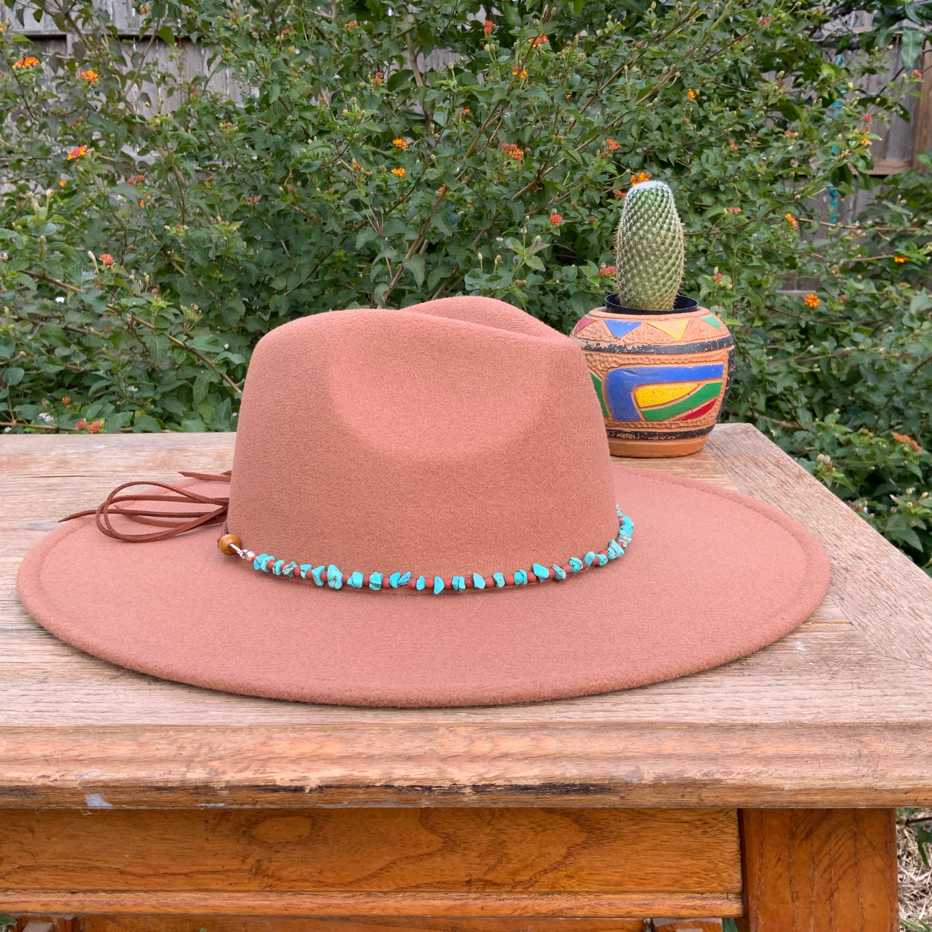 Turquoise bead Hat band-zoom-1