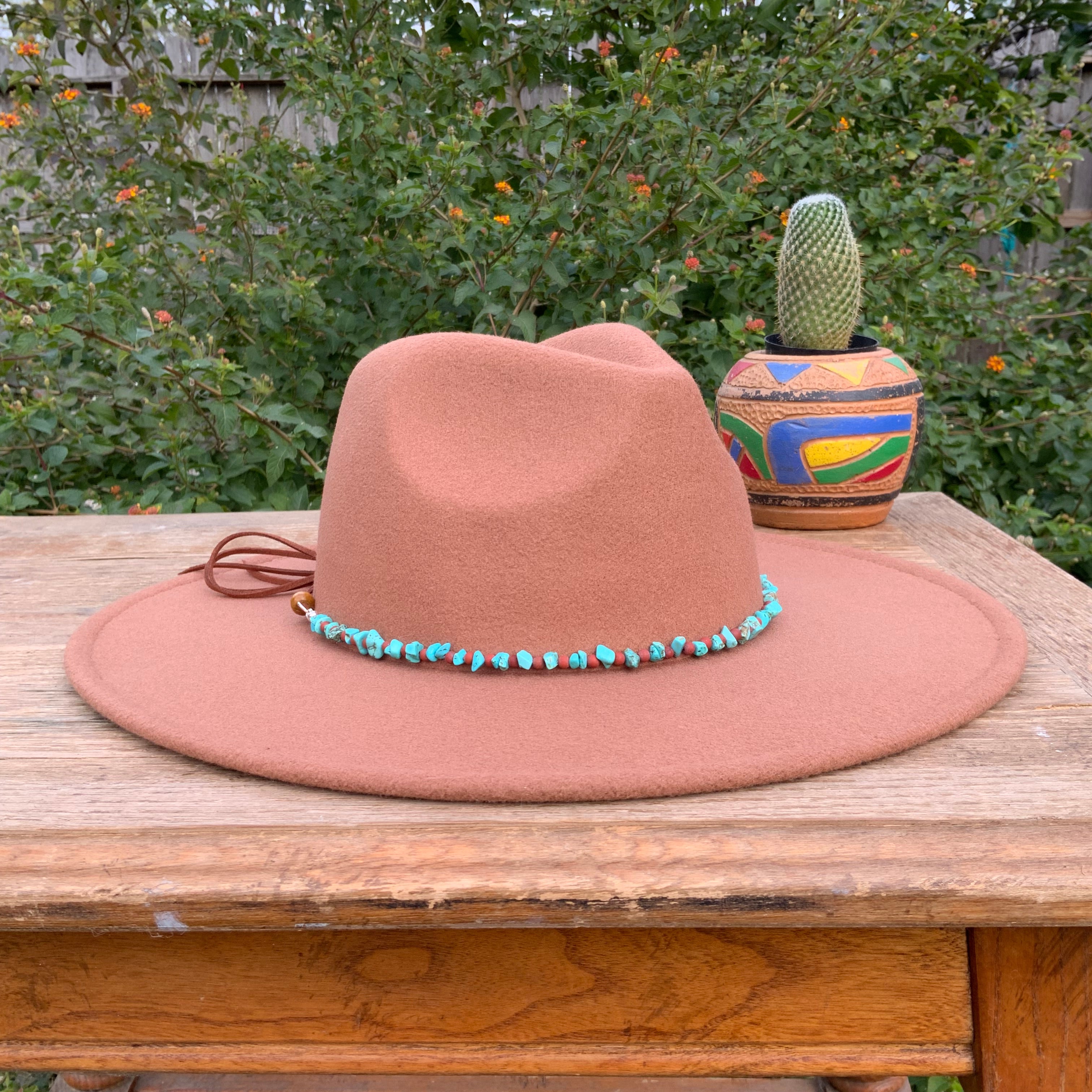 Turquoise bead Hat band-zoom-3
