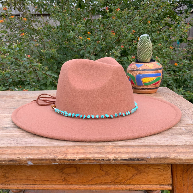 Turquoise bead Hat band-zoom-
