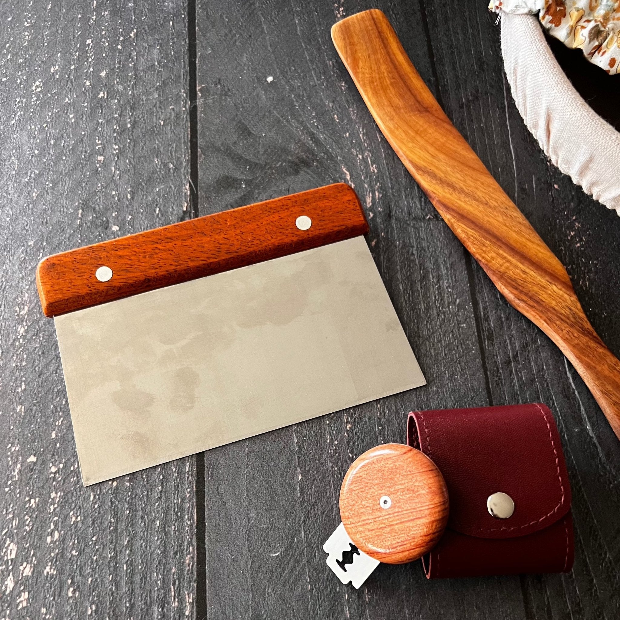 Sourdough Tool Bundle | Bench Scraper, Spurtle & Bread Lame Set - Aware House