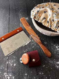 Wooden Bench Scraper | Bread Dough Scraper & Cutter - Aware House