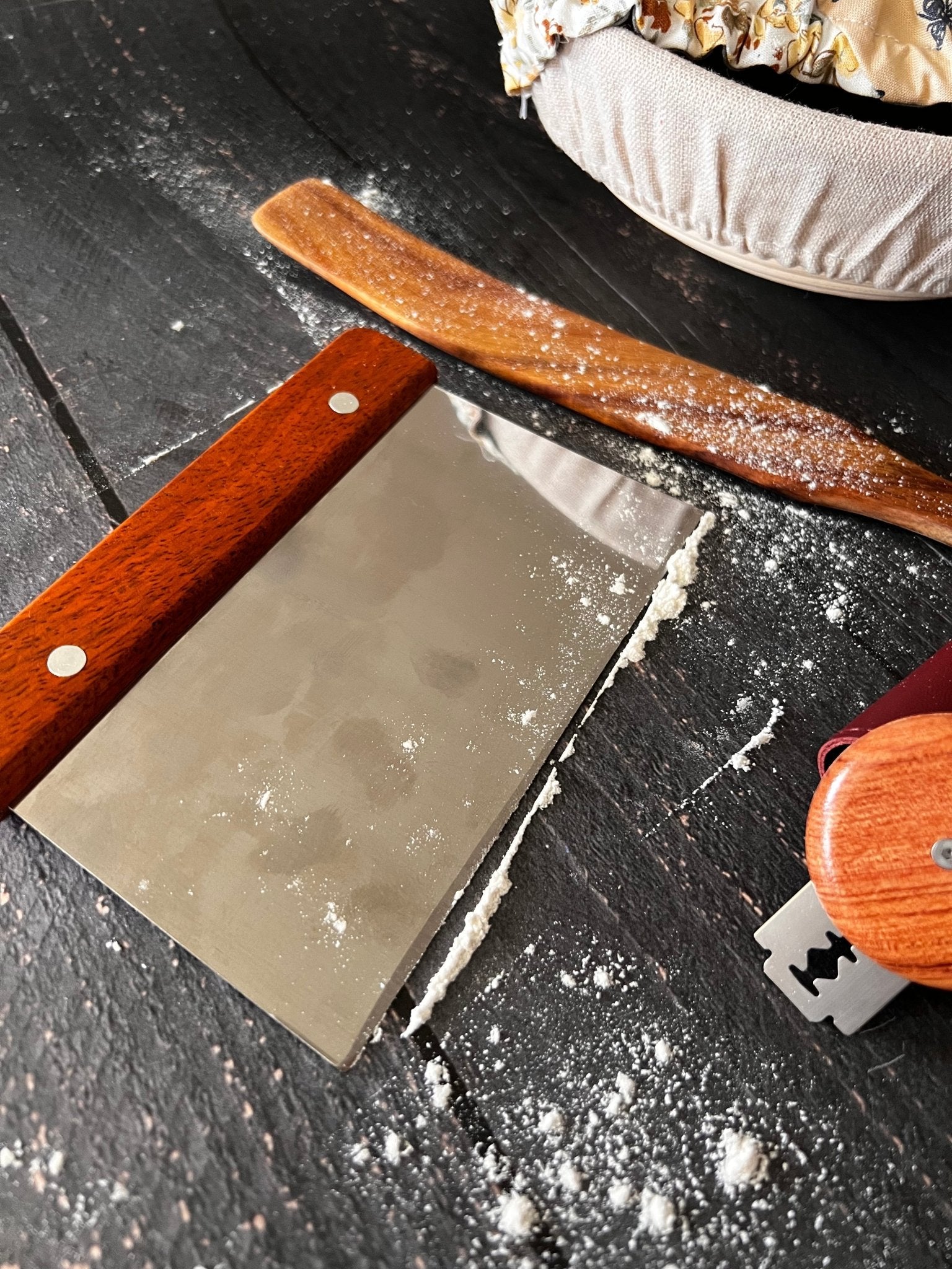 Wooden Bench Scraper | Bread Dough Scraper & Cutter - Aware House