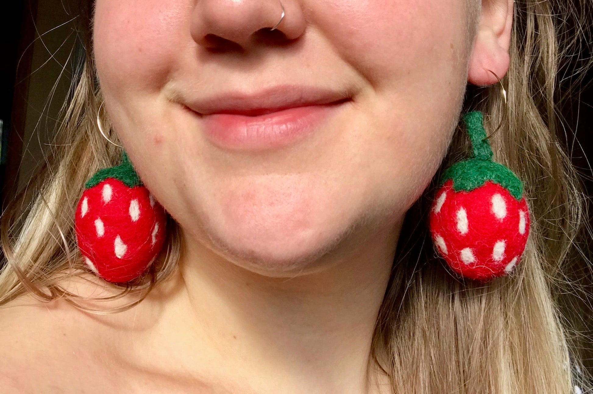Organic Strawberry Earrings-2