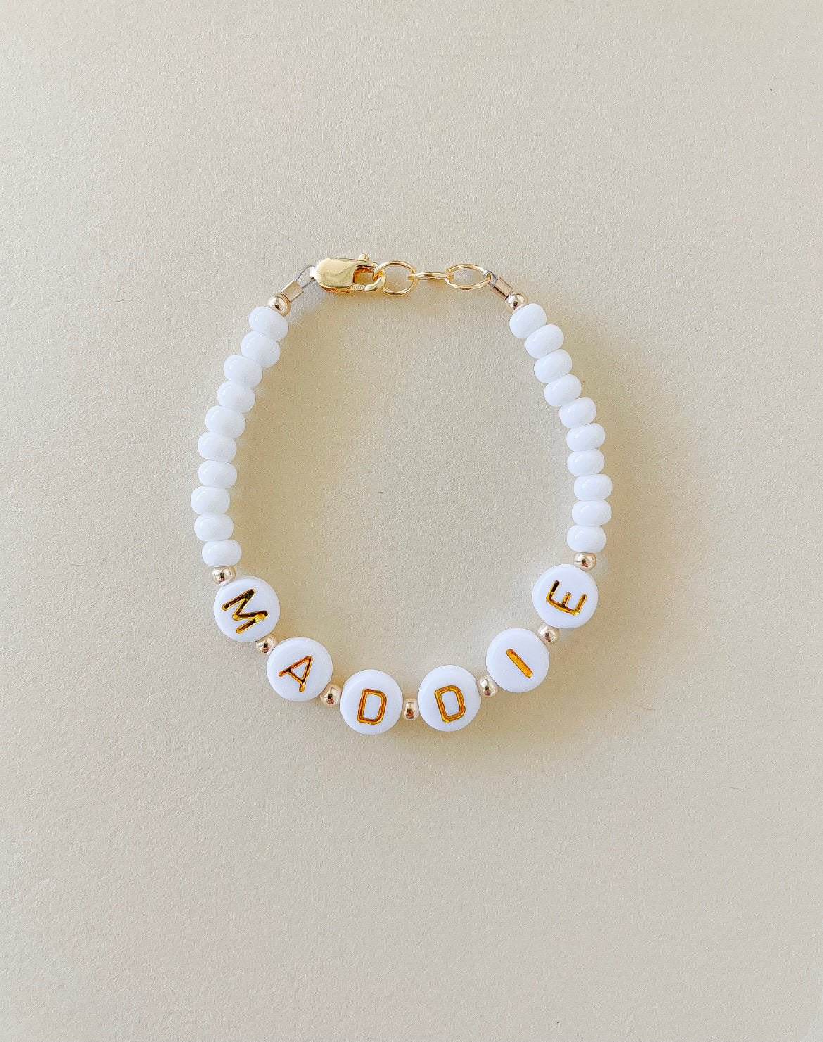 White Name Bracelet | Personalized-1