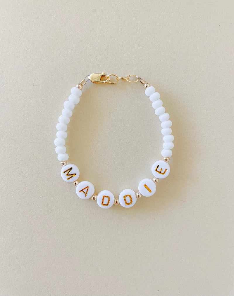 White Name Bracelet | Personalized-zoom-