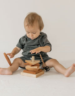 Wooden Shape Stacker | Montessori - Inspired Baby Toy - Aware House