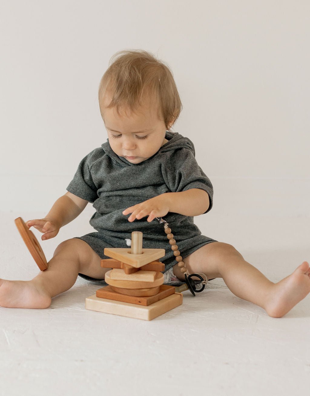 Wooden Shape Stacker | Montessori - Inspired Baby Toy - Aware House