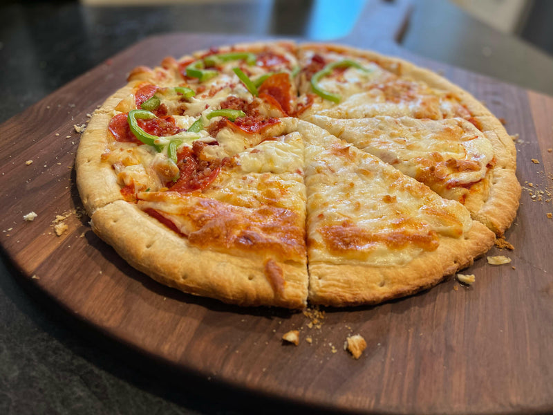Walnut Pizza Peel | Wooden Pizza Paddle & Serving Board-zoom-