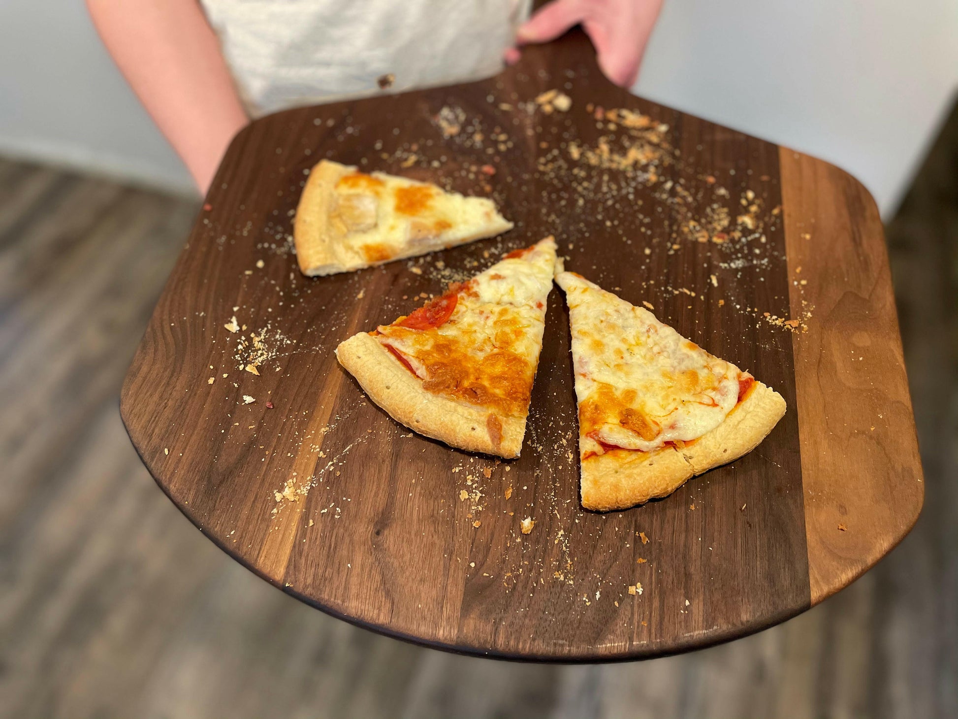 Walnut Pizza Peel | Wooden Pizza Paddle & Serving Board-3