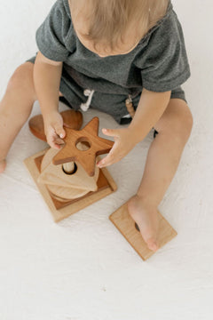 Wooden Shape Stacker | Montessori - Inspired Baby Toy - Aware House