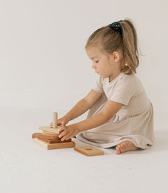 Wooden Shape Stacker | Montessori - Inspired Baby Toy - Aware House