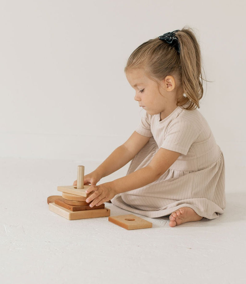 Wooden Shape Stacker | Montessori-Inspired Baby Toy-zoom-