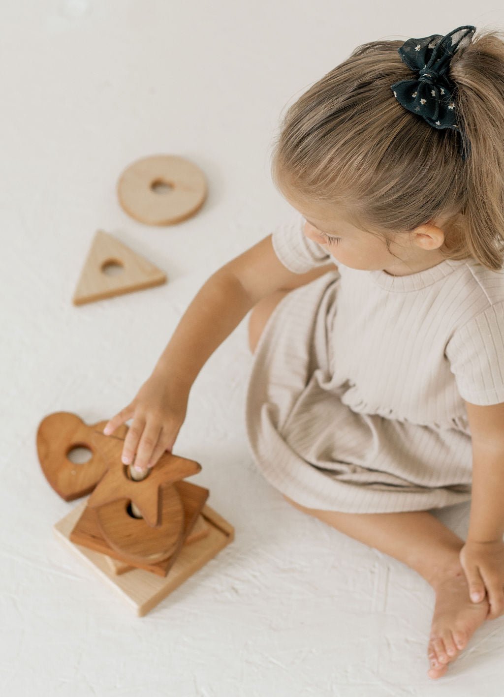 Wooden Shape Stacker | Montessori - Inspired Baby Toy - Aware House