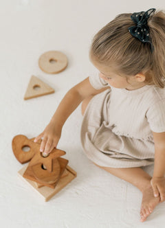 Wooden Shape Stacker | Montessori - Inspired Baby Toy - Aware House