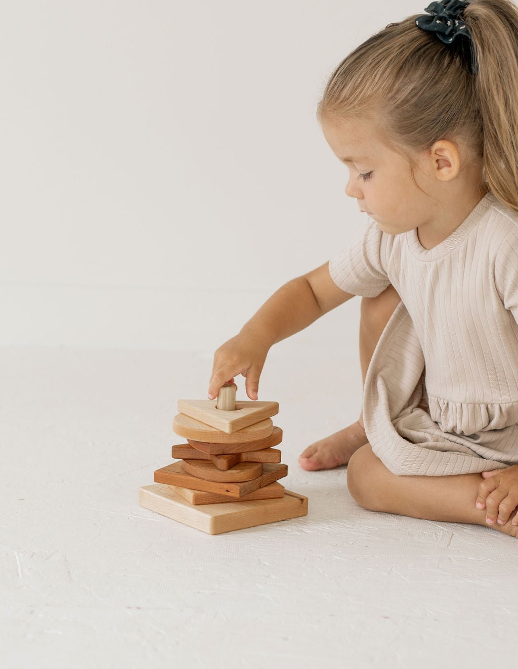 Wooden Shape Stacker | Montessori - Inspired Baby Toy - Aware House