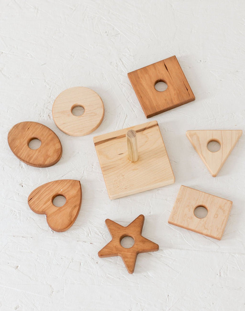 Wooden Shape Stacker | Montessori-Inspired Baby Toy-zoom-