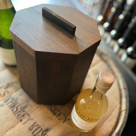 Unique Wooden Ice Bucket in Blackened Cherry-zoom-