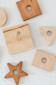 Wooden Shape Stacker | Montessori - Inspired Baby Toy - Aware House