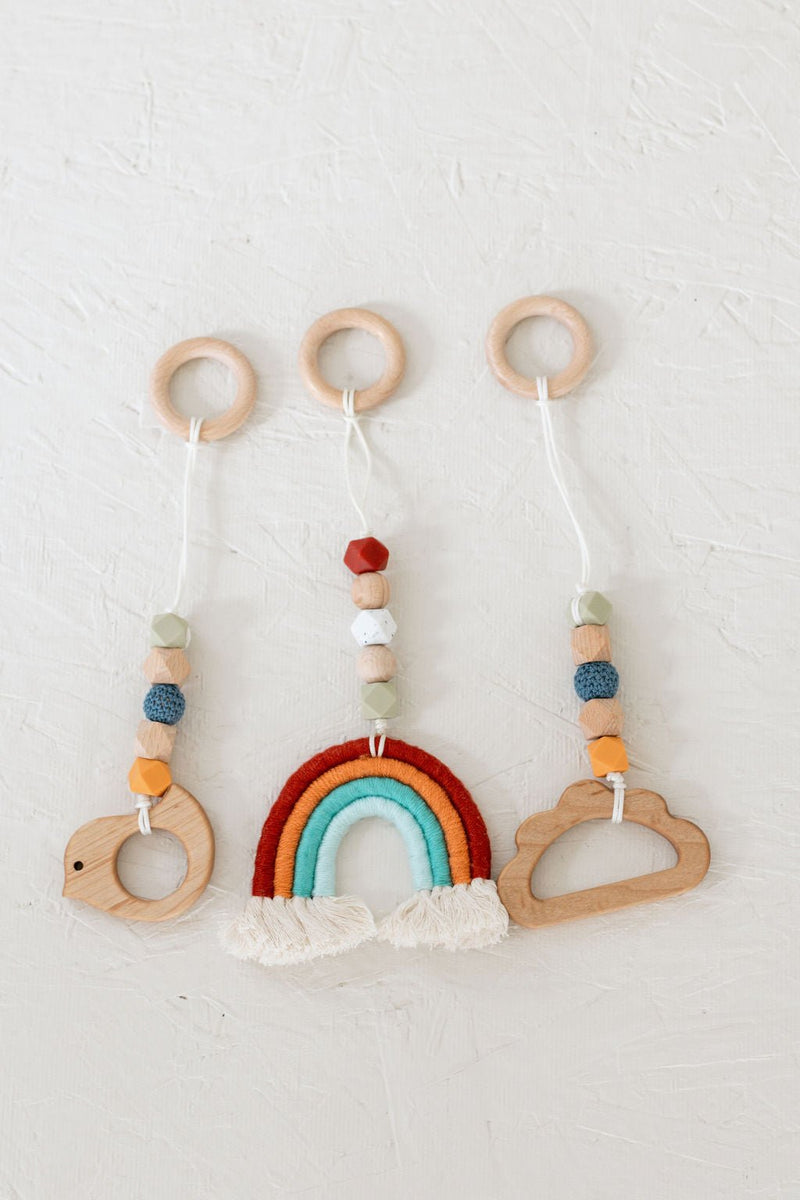 Rainbow Hanging Baby Gym Toys | Cotton & Wooden Activity Toy Set-zoom-