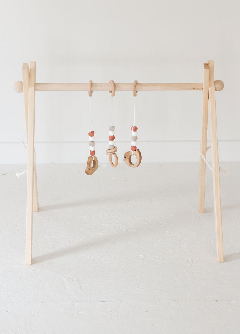 Classic Maroon Baby Play Gym | Wooden Activity Gym-zoom-